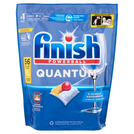 Finish Quantum Limone pastiglie lavastoviglie 56 lavaggi 582,4 g